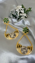 Load image into Gallery viewer, KIYARA GREEN LOTUS EARRINGS
