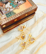 Load image into Gallery viewer, Worah Pink Quartz Natural Stone Earrings freeshipping - CASA ROZEN