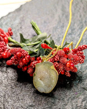Load image into Gallery viewer, Missa G Delicate Natural Druzy Stone Pendant Chain freeshipping - CASA ROZEN
