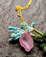 Load image into Gallery viewer, Missa D Delicate Natural Druzy Stone Pendant Chain freeshipping - CASA ROZEN