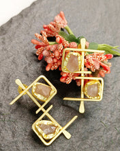 Load image into Gallery viewer, Worah Pink Quartz Natural Stone Earrings freeshipping - CASA ROZEN