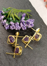 Load image into Gallery viewer, Worah Purple Amethyst Earrings freeshipping - CASA ROZEN