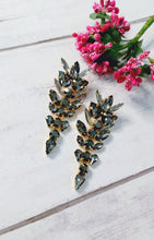 Load image into Gallery viewer, Kairoz Gunmetal Stone Combo Earrings & Ring Set freeshipping - CASA ROZEN