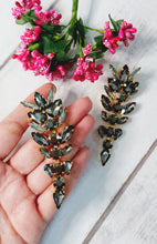 Load image into Gallery viewer, Kairoz Gunmetal Grey Statement Earrings freeshipping - CASA ROZEN