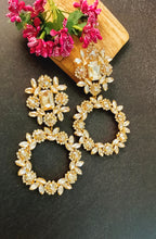 Load image into Gallery viewer, Camisso Glitz Golden Stone Statement Earrings freeshipping - CASA ROZEN