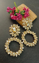 Load image into Gallery viewer, Camisso Glitz Golden Stone Statement Earrings freeshipping - CASA ROZEN