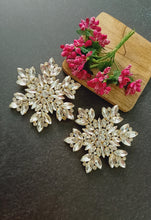 Load image into Gallery viewer, Merilin Silver Shimmer Statement Stud Earrings freeshipping - CASA ROZEN