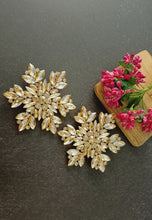 Load image into Gallery viewer, Merilin Golden Shimmer Statement Stud Earrings freeshipping - CASA ROZEN