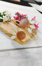 Load image into Gallery viewer, Kelly Brown Rust Natural Stone Bracelet ( Hand Cuff ) freeshipping - CASA ROZEN