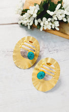 Load image into Gallery viewer, Yana Turquoise Stone Earrings freeshipping - CASA ROZEN