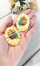 Load image into Gallery viewer, Yana Turquoise Stone Earrings freeshipping - CASA ROZEN
