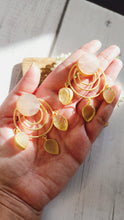 Load image into Gallery viewer, Meronia Pink and Golden Natural Semi Precious Stone Earrings freeshipping - CASA ROZEN