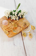 Load image into Gallery viewer, Meronia Pink and Golden Natural Semi Precious Stone Earrings freeshipping - CASA ROZEN