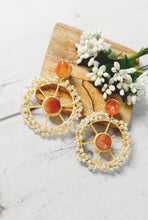 Load image into Gallery viewer, Imizza Brown Rough Tumble Stone Earrings freeshipping - CASA ROZEN