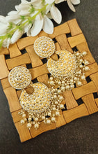 Load image into Gallery viewer, Magadha Champagne Gold Chand Bali Earrings freeshipping - CASA ROZEN
