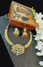 Load image into Gallery viewer, Birsashasa Pastel Pink and Blue Meeenakari Art Work Set freeshipping - CASA ROZEN