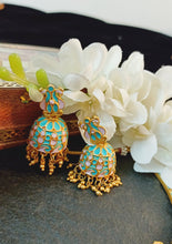 Load image into Gallery viewer, Birsashasa Pastel Pink and Blue Meeenakari Art Work Set freeshipping - CASA ROZEN