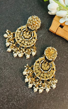 Load image into Gallery viewer, Zovana Golden Chand Bali Earrings freeshipping - CASA ROZEN