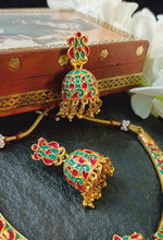 Load image into Gallery viewer, Birsashasa Hot Pink and Turquoise Meenakari Art Jewellery Set freeshipping - CASA ROZEN