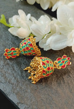 Load image into Gallery viewer, Birsashasa Hot Pink and Turquoise Meenakari Art Jewellery Set freeshipping - CASA ROZEN