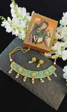Load image into Gallery viewer, Diwasara Kundan Studded Mint Beaded Choker Jewellery Set freeshipping - CASA ROZEN