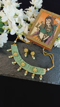 Load image into Gallery viewer, Diwasara Kundan Studded Mint Beaded Choker Jewellery Set freeshipping - CASA ROZEN