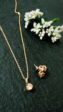 Load image into Gallery viewer, Verissca Champagne Gold American Diamond Pendant Set freeshipping - CASA ROZEN