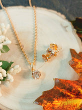 Load image into Gallery viewer, Verissca Champagne Gold American Diamond Pendant Set freeshipping - CASA ROZEN