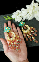 Load image into Gallery viewer, Daminiva Lac Art Work Semi Precious Stone Earrings freeshipping - CASA ROZEN