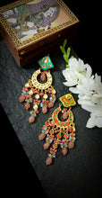 Load image into Gallery viewer, Daminiva Lac Art Work Semi Precious Stone Earrings freeshipping - CASA ROZEN