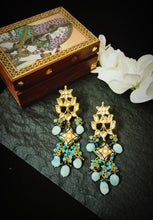 Load image into Gallery viewer, Birha Lac Art Work Semi Precious Stone Earrings freeshipping - CASA ROZEN