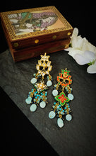 Load image into Gallery viewer, Birha Lac Art Work Semi Precious Stone Earrings freeshipping - CASA ROZEN
