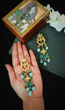 Load image into Gallery viewer, Birha Lac Art Work Semi Precious Stone Earrings freeshipping - CASA ROZEN