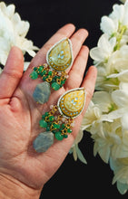 Load image into Gallery viewer, Muglaniya Lac Art Work Semi Precious Stones and Kundan Set freeshipping - CASA ROZEN
