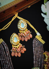 Load image into Gallery viewer, Ramaiyah Kundan And Semi Precious Stones Set freeshipping - CASA ROZEN