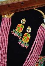 Load image into Gallery viewer, Waratak Lac Art Work Semi Precious Stones and Kundan Long Set freeshipping - CASA ROZEN