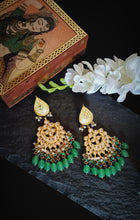 Load image into Gallery viewer, Mayavi Lac Art Work Semi Precious Stone Earrings freeshipping - CASA ROZEN