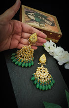 Load image into Gallery viewer, Mayavi Lac Art Work Semi Precious Stone Earrings freeshipping - CASA ROZEN