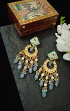 Load image into Gallery viewer, Mandvi Lac Art Work Semi Precious Stone Earrings freeshipping - CASA ROZEN