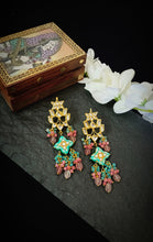 Load image into Gallery viewer, Jodhasa Lac Art Work Semi Precious Stone Earrings freeshipping - CASA ROZEN