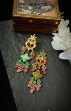 Load image into Gallery viewer, Jodhasa Lac Art Work Semi Precious Stone Earrings freeshipping - CASA ROZEN