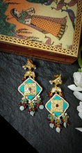 Load image into Gallery viewer, Sevaai Lac Art Work Semi Precious Stone Earrings freeshipping - CASA ROZEN