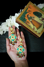 Load image into Gallery viewer, Sevaai Lac Art Work Semi Precious Stone Earrings freeshipping - CASA ROZEN