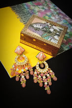 Load image into Gallery viewer, Virasa Lac Art Work Semi Precious Stone Earrings freeshipping - CASA ROZEN