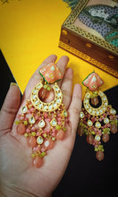 Load image into Gallery viewer, Virasa Lac Art Work Semi Precious Stone Earrings freeshipping - CASA ROZEN