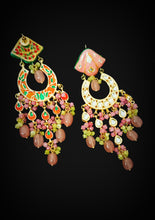 Load image into Gallery viewer, Virasa Lac Art Work Semi Precious Stone Earrings freeshipping - CASA ROZEN