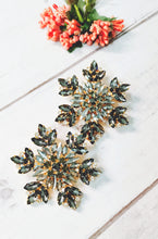 Load image into Gallery viewer, Merilin Grey Shimmer Stud Statement Earrings freeshipping - CASA ROZEN