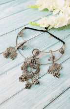 Load image into Gallery viewer, Banjara Bista Antique German Silver Neckpiece freeshipping - CASA ROZEN