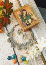 Load image into Gallery viewer, Vissa Crystal Stones and Pearls Embellished German Silver Jewellery Set freeshipping - CASA ROZEN