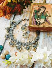 Load image into Gallery viewer, Vissa Crystal Stones and Pearls Embellished German Silver Jewellery Set freeshipping - CASA ROZEN